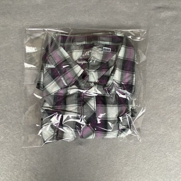 Rock 47 by Wrangler Shirt Men's XXL LS Plaid Pattern W Embroidering & Snaps - Picture 10 of 10